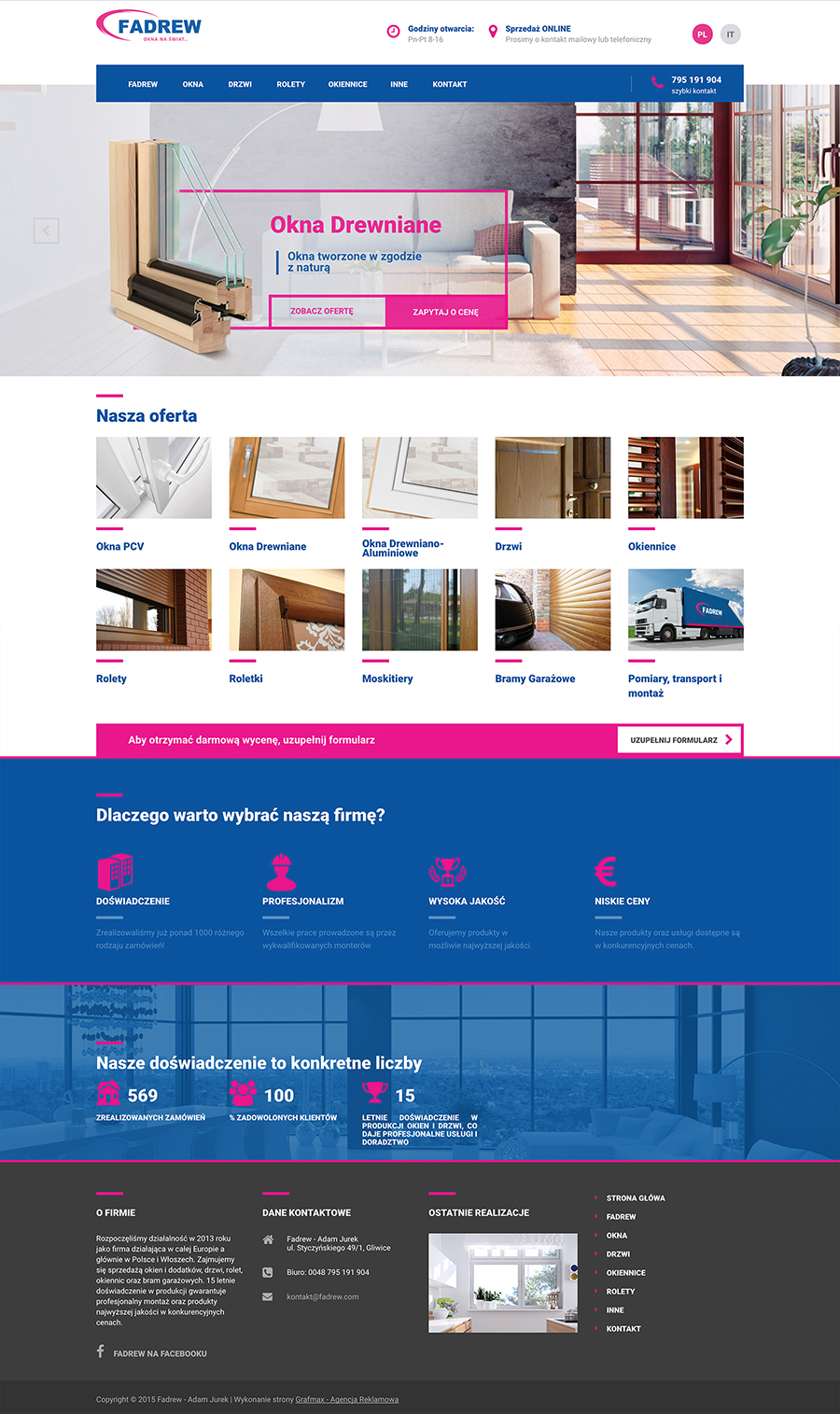 projekt strony internetowej