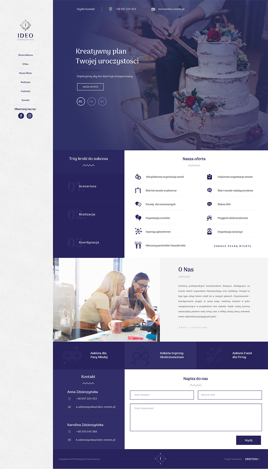 projekt strony internetowej