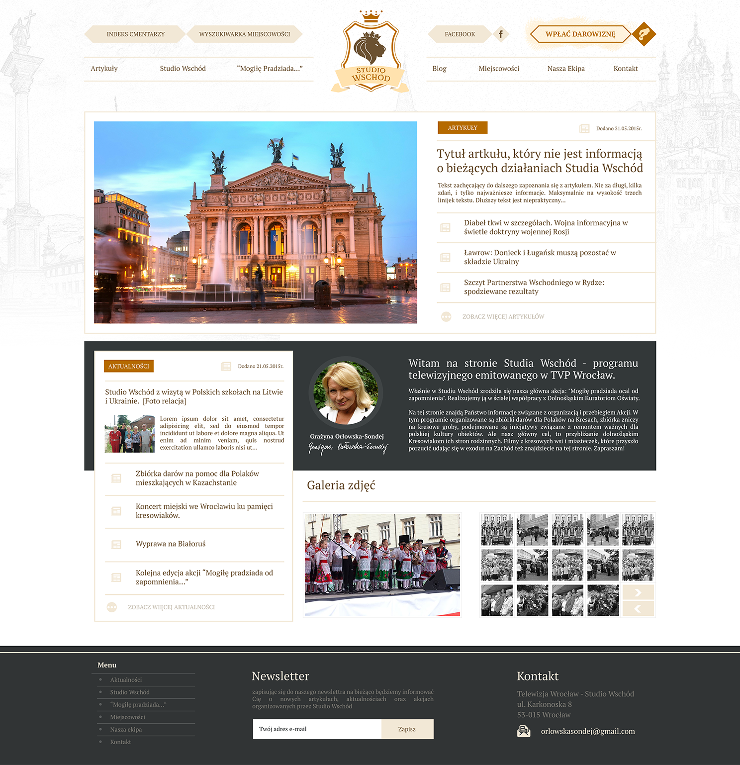 projekt strony internetowej